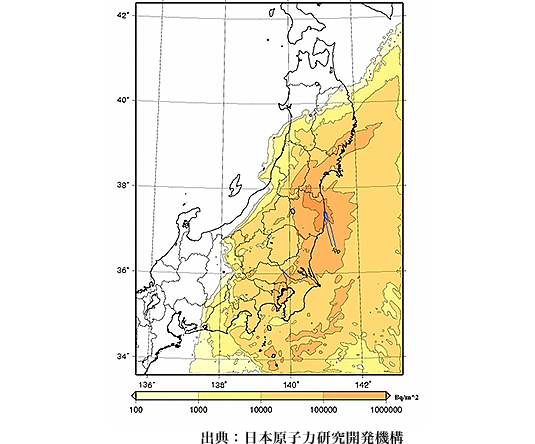 放射性ヨウ素拡散シミュレーション図